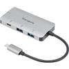 Targus - Hub multi-porta USB-C con 2 porte USB-A e 2 porte USB-C con pass-passante da 100 W, grigio (ACH228EU)