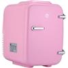 NK Mini frigorifero portatile, 4 litri di capacità, funzionamento 12 V-220 V, funzione di raffreddamento e riscaldamento, per cosmetici e bibite, rosa