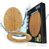 Wenko Sedile Wc Bambusa in Bambù con Meccanismo di Abbassamento Automatico Easy-Close e Fissaggio Igienico Fix-Clip, Verniciatura a Più Strati e Resistente All'Umidità, (Lxp): 34,5X40,5 Cm, Naturale
