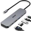 Acer Hub USB-C 5-in-1, Adattatore USB-C a HDMI 4K@60Hz, Trasferimento dati USB-A e USB-C a 5 Gbps, Ricarica PD 100W, Alluminio + Nylon, per iPhone 17/16, MacBook, iPad Pro/Air, Surface, ecc.