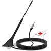 Bingfu Antenna Auto Lunga Autoradio FM AM Amplificata Adattatore DIN 29 cm | Montaggio del Tetto con Base Montaggio, Cavo 5 m, per Tuner Radio, Ricevitore Stereo, Veicolare Camper Camion SUV