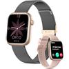 SLOKSFil Smartwatch donna, 1,85 Orologio Fitness con KI Quadrante, Frequenza Cardiaca, SpO2, Sonno, KI Q&A,110+ Sport Smartwatch con Chiamata, Notifiche Messaggi iOS Android (Oro nero)