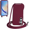 WenBaby Cover Compatible con Samsung Galaxy A55 5G,Cellulare Girocollo Custodia con Cordino TPU Corda Silicone Case Bumper per Samsung Galaxy A55 5G Custodia, Rosso