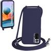 WenBaby Cover Compatible con Xiaomi Redmi Note 10 Pro,Cellulare Girocollo Custodia con Cordino TPU Corda Silicone Case Bumper Custodia, Blu navy
