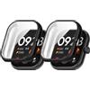 Niboow TPU Cover [2 Pezzi] per Xiaomi Redmi Watch 4 (Nero+Nero) | Delicato, Resistente ai Graffi, Antiurto, Paraurti per Orologio, Morbida Protezione Custodia per Xiaomi Redmi Watch 4
