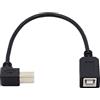 cablecc Tipo B maschio a femmina USB 2.0 cavo di prolunga 90 gradi ad angolo retto per stampante Scanner Disk 20cm
