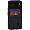 Dockem Custodia per Google Pixel 9 Pro XL con 2 Slot Porta Carte e Piastra Metallica Integrata per Montaggio Magnetico: Guscio TPU con Portafoglio in Finta Pelle Stile Tela: Luxe M2T [Nero]