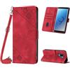 Mo-Beauty Custodia per Samsung Galaxy S9+ / S9 Plus, PU Pelle Portafoglio Flip Custodia a tracolla [Supporto] [Scomparto per carte] [Chiusura Magnetica] Cover per Samsung S9+ - Rosso
