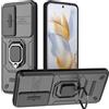 ESTH® Cover per Honor 90 5G con Custodia per Fotocamera Scorrevole e Supporto ad Anello [Custodia Paraurti Compatibile con Supporto Magnetico per Auto], Nero