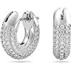Swarovski Orecchini a cerchio Dextera, Piccoli, Bianchi, Placcato rodio