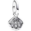 Pandora ME 793855C01 - Ciondolo a forma di conchiglia scintillante, in argento sterling con zirconi, compatibile con Me e Moments, 2,2x10,2x8,2 mm, Argento sterling, Zirconia cubica