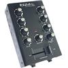 Ibiza - MIX500 - Mixer compatto a 2 canali con ingressi di linea e microfonici e uscite per cuffie, registrazione e RCA - Nero