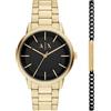 Armani Exchange Orologio da Uomo 42MM in Acciaio Inossidabile Color Oro, AX7178SET
