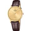 Festina SWISS MADE Orologio Uomo Analogico Pelle Marrone - Quarzo - Vetro Zaffiro Resistente - Impermeabile 5 ATM Elegante - F20016/2 Classic Leather