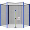 NONMON Rete di Sicurezza per 305 cm 6 Pali Trampolino, Rete di Protezione Ricambio con Cerniera Fibbia Antistrappo e Resistente ai Raggi UV per Trampoline Giardino Rotondo - Negro