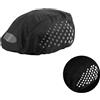 Fangehong Copri Casco Bici Impermeabile, Riflettente Copertura Antipioggia con Striscia Riflettente, Alta visibilità, Antipolvere e Antivento, Universale per Tutti i Caschi, Uomo Donna Bambini (Nero)