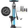 VOGORA Pompa per Bicicletta con Manometro, Valvola Presta e Schrader per tutte le biciclette, Pompa per piedi per pneumatici auto, Mountain Bike & Balls