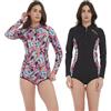 DEMMET Muta bikini in neoprene 15mm-3mm Top della muta a maniche lunghe Calda muta da donna con stampa rosa snorkeling nuoto sport acquatici kayak (3 mm rosa, M)