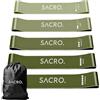 SACRO. Elastici Fitness con 5 Livelli di Resistenza - Bande di Resistenza e Fasce Elastiche Fitness per Allenamento, Pilates, Yoga, Glutei e Gambe