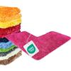 WohnDirect Tappeto bagno angolare a L 50 x 100 x 100 cm, microfibra a pelo lungo, antiscivolo, assorbente, lavabile in lavatrice, adatto a riscaldamento a pavimento, colore rosa