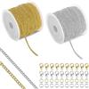 Jinsion 5m Catena Collana Fai da Te, Catena Oro e Argento, Catenine per Collane, Catene per Gioielli Fai da Te con 60 Chiusure di Aragosta e 120 Anelli di Salto, Catena per Collana DIY Accessori di Gioielli