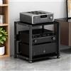 NEHCFO 2 Livelli Armadio Audio HiFi Rack con Ruote, Rack HiFi Aperto Multifunzione per Soggiorno Ufficio