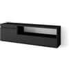 Skraut Home | Mobile TV Soggiorno | Ampio spazio a disposizione | 150x45x35cm | Per TV fino a 65 | Mobile Soggiorno | Stile moderno | Nero