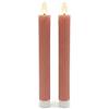 Relaxdays Candele LED rigate, Set 2, Fiamma tremolante, Senza Fiamma, Rosa Antico, 25x2x2 cm