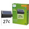 Philips LED Enkara Lampada Solare da Parete per Esterni con Numero Civico, Luce Bianca Calda, 0.2W, IP44, Nero