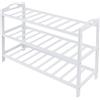 Relaxdays Scarpiera Relaxdays, HxLxP: 48 x 70 x 25 cm, bambù, 3 Livelli, per 9 Paia di Scarpe, scariera con Ripiani, Bianca