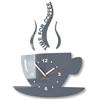 FLEXISTYLE Orologio da Parete da Cucina Tazza LA TAZZINA Grigia Silenzioso Moderno per Bar 3 d Decorativo