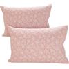 PETTI Artigiani Italiani - Federe Cuscini Letto, Coppia di Federe 50x80 cm, Federa Copricuscino, Federe in Microfibra Anallergica, Made in Italy, Federe Pizzo Rosa