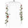 Relaxdays Gazebo in metallo, A x L x P: 290 x 206 x 206 cm, sostegno per rampicanti, giardino, con gancio, bianco