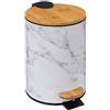 5 five simply smart 5five - cestino in metallo lea soft close 3l effetto marmo bianco