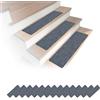 Relaxdays Set 16 Tappetini per Gradini Rettangolari Autoadesivi 65 x 20 cm Grigio Chiaro