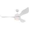 Westinghouse Ventilatore da soffitto per interni bianco da 132 cm Westinghouse Lighting Pierre con luce e telecomando, fissaggio con luce LED dimmerabile con vetro smerigliato opale, motore DC