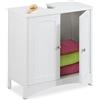 Relaxdays Mobiletto Sottolavabo, HLP: 60x60x31 cm, Armadietto sotto Lavandino, Mobile Lavello da Bagno, in MDF, Bianco