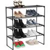 Relaxdays Scaffale per Scarpe Relaxdays, Varie Misure, Ripiani Metallo, connettori plastica, scaffale Stretto, Nero
