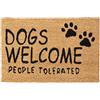Relaxdays Zerbino, Fibra di Cocco, Frase Dogs Welcome, Zona Interna ed Esterna, LP40x60 cm, Antiscivolo, Naturale/Nero