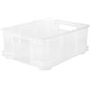keeeper Contenitore Euro-Box L, Plastica resistente (PP), 43 x 35 x 17,5 cm, 20 L, Bruno, Nature/Trasparente