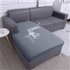 hyha Federa per divano impermeabile, fodera per divano componibile, a forma di L, fodera per divano elasticizzato, con fondo elastico (fodera per chaise longue, grigio)