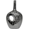 DRW Vaso da tavolo in ceramica con foro in argento 12x18x31 cm