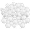 Relaxdays Set da 72 Palline di Polistirolo, Mix di Sfere Grandi & Piccole, per Pittura & Bricolage, ∅: 2,5 & 7cm, Bianco