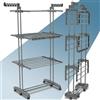 PORTENTUM Stendino verticale salvaspazio pieghevole con 4 livelli e 24 barre di stenditura - Fino a 40 kg - Stendibiancheria con 2 accessori per calzini e 2 ali laterali - Ruote girevoli con freno