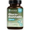 WESALYS GLUCOMANNANO FORTE 4.200 mg per Dose Giornaliera, 240 CAPSULE, Made in Italy, Arricchito con Cromo, Vitamina B3 e Prebiotici; Fibra Vegetale, Integratore Ad Alto Dosaggio, Wesalys (Confezione da 2)