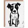 Artery8 Dog Lover Abstract Black White Terrier Blank For Him Or Her Art Birthday Card