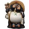Shigaraki Ware Tanuki statua cane procione giapponese ceramica portafortuna 2...
