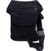 Embrollo Marsupio nero grande con 3 tasche. Borsa da anca sospesa stile hippie hippy rasta etnico tribale urbano casual, Nero