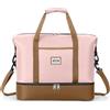 Lekesky Borsone da viaggio da donna, con scomparti separati per scarpe, per il fine settimana, la notte, la palestra, lo sport o l'ospedale, rosa, 30L, Borsa da cabina sottosella per Ryanair 40x20x25