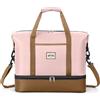 Lekesky Borsone da viaggio da donna, con scomparti separati per scarpe, per il fine settimana, la notte, la palestra, lo sport o l'ospedale, rosa, 24L, Borsa da cabina sottosella per Ryanair 40x30x20